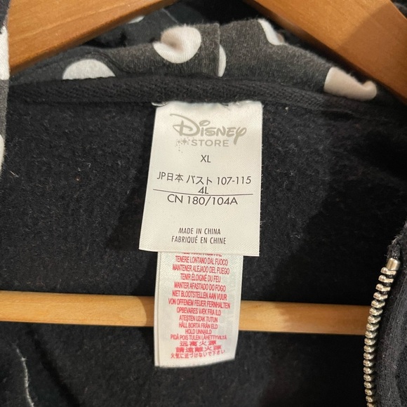 Women’s Disney Store Minnie Mouse black full zip ears bow hoodie XL - Picture 4 of 5